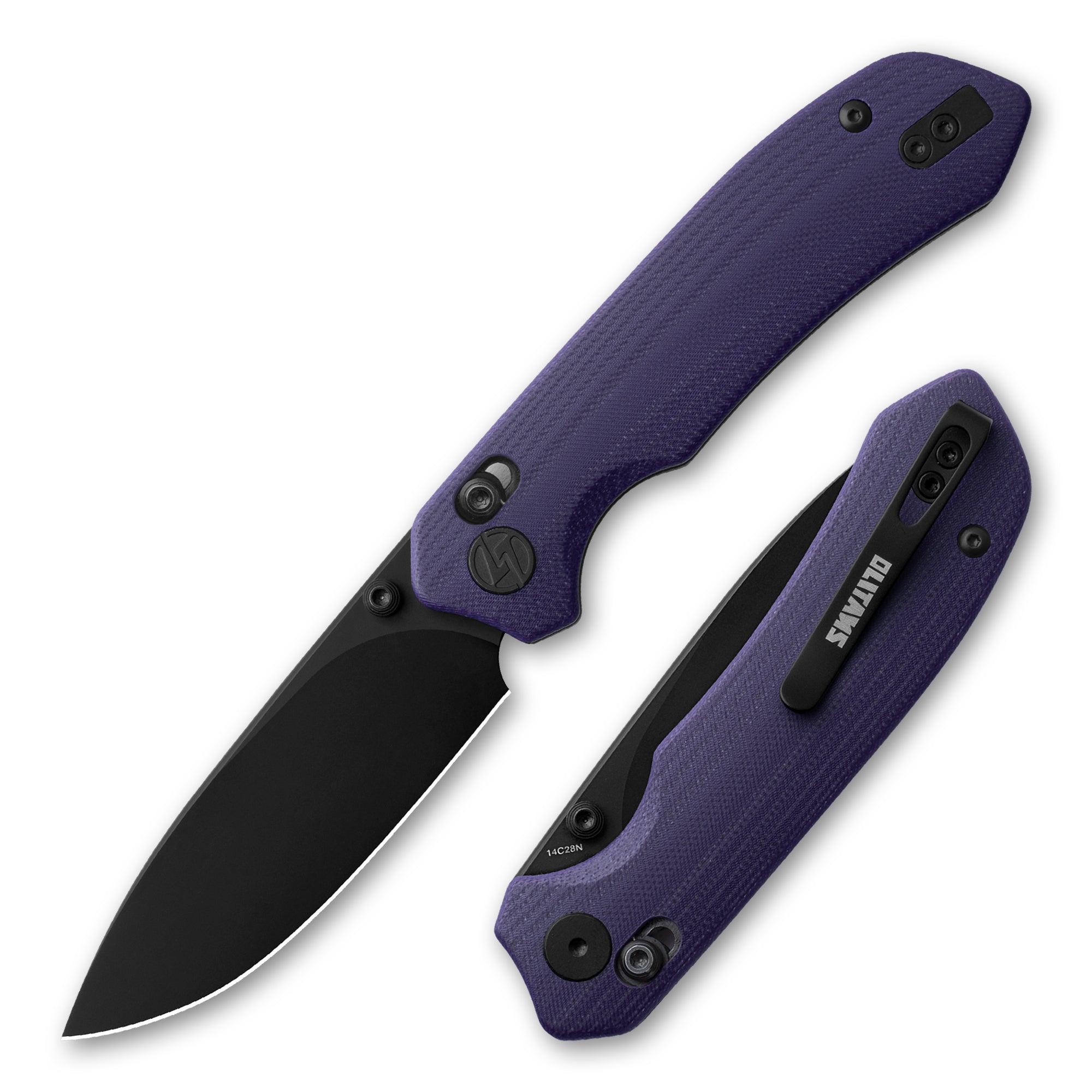 G031 Folding Camping Knife, Crossbar Lock Folding Pocket Knife, 3.3" 14C28N Sandvik Blade for Hiking, EDC 4.5oz