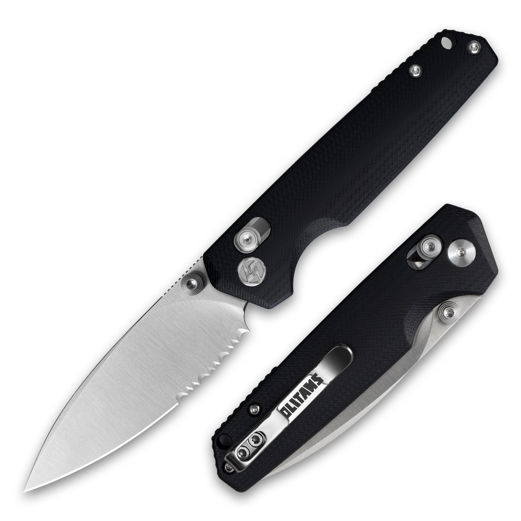 Youth Bird Serrated Pocket Knife （3''+14C28N+G10）-Crossbar Lock-Thumb stud-G053