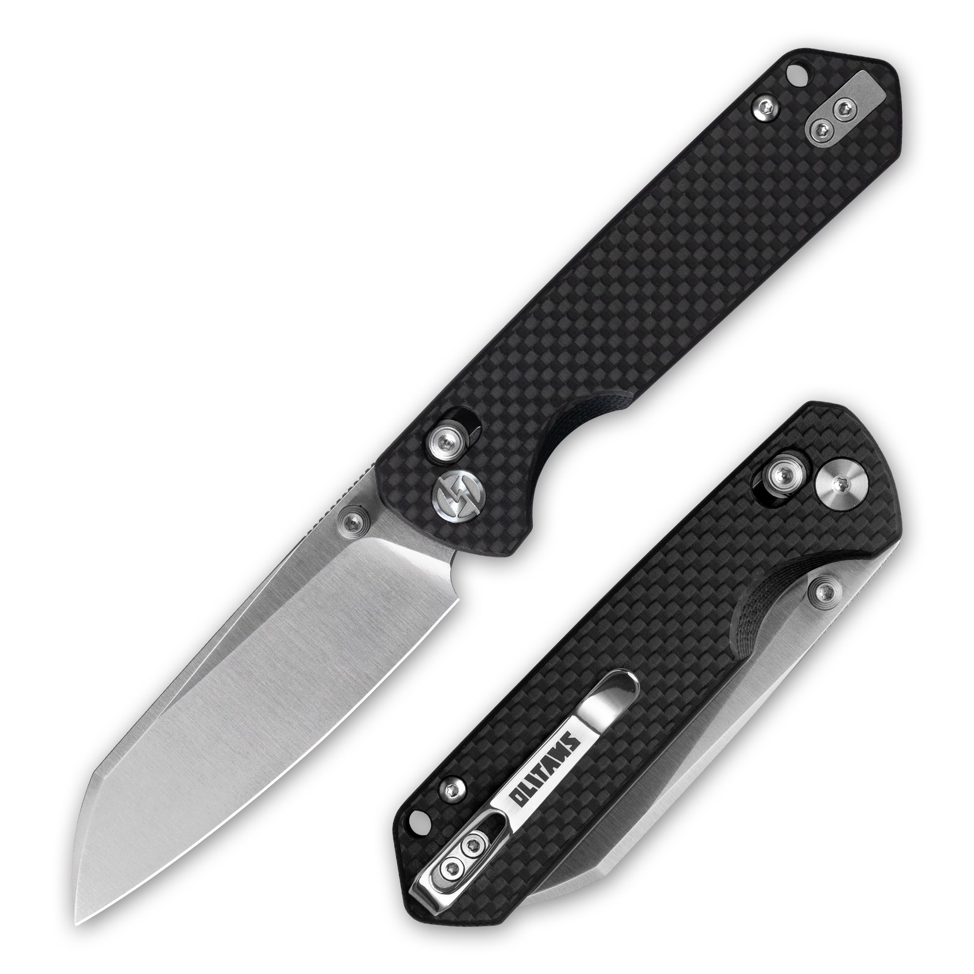 King Penguin G062 Folding Knife （3.35''+14C28N+Carbon fiber surface G10 Handle）-Crossbar Lock-Thumb Stud-Olitans