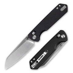 King Penguin G062 Folding Knife （3.35''+14C28N+Carbon fiber surface G10 Handle）-Crossbar Lock-Thumb Stud-Olitans