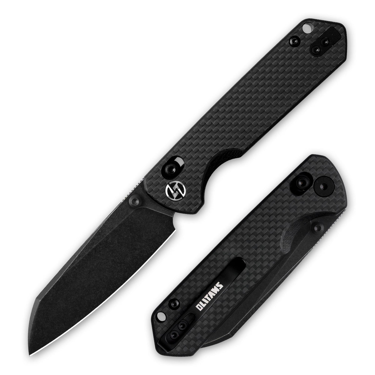 King Penguin G062 Folding Knife （3.35''+14C28N+Carbon fiber surface G10 Handle）-Crossbar Lock-Thumb Stud-Olitans