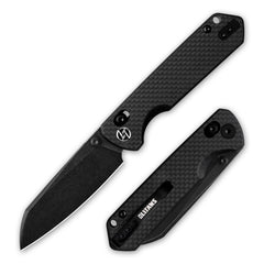 King Penguin G062 Folding Knife （3.35''+14C28N+Carbon fiber surface G10 Handle）-Crossbar Lock-Thumb Stud-Olitans