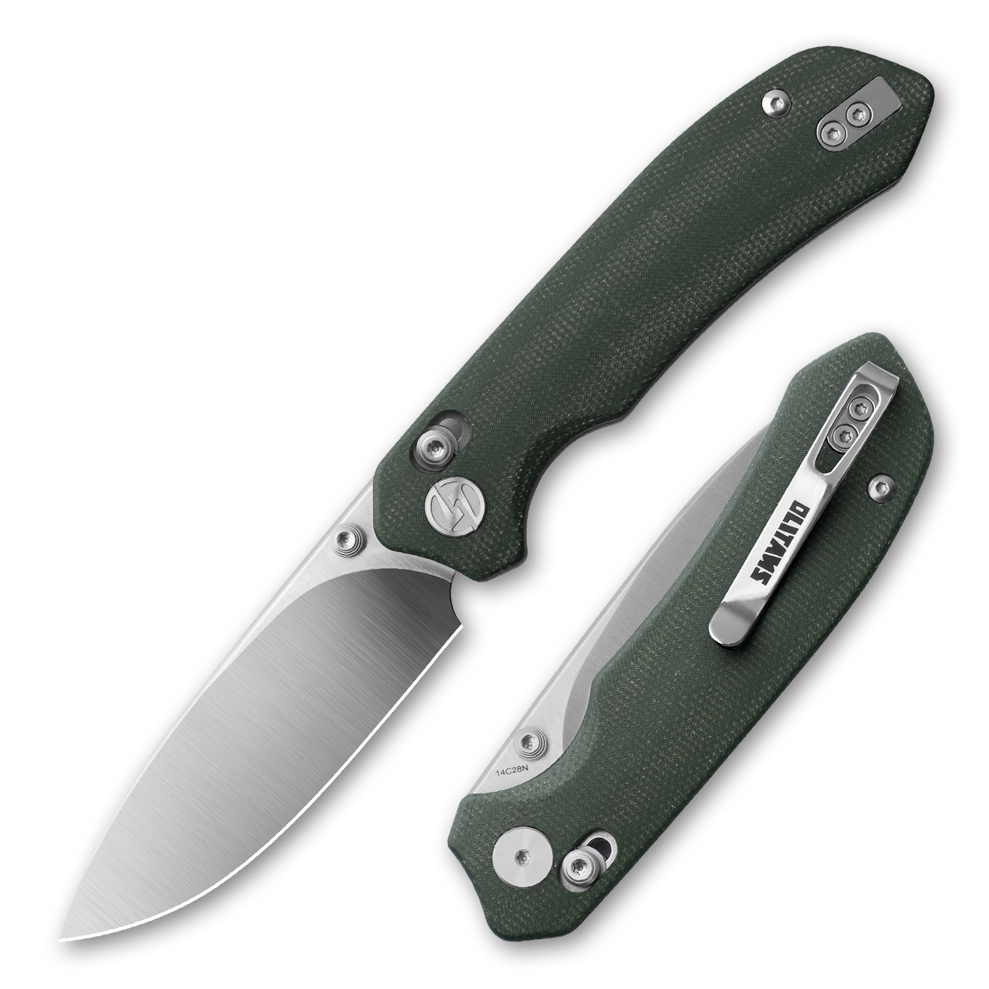G031 Folding Camping Knife, Crossbar Lock Folding Pocket Knife, 3.3" 14C28N Sandvik Blade for Hiking, EDC 4.5oz