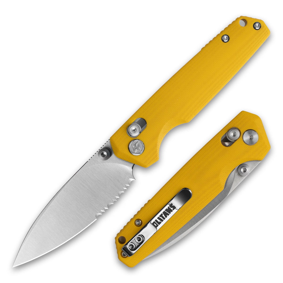 Youth Bird Serrated Pocket Knife （3''+14C28N+G10）-Crossbar Lock-Thumb stud-G053