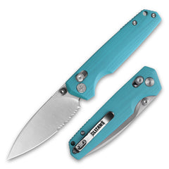 Youth Bird Serrated Pocket Knife （3''+14C28N+G10）-Crossbar Lock-Thumb stud-G053