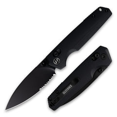 Youth Bird Serrated Pocket Knife （3''+14C28N+G10）-Crossbar Lock-Thumb stud-G053