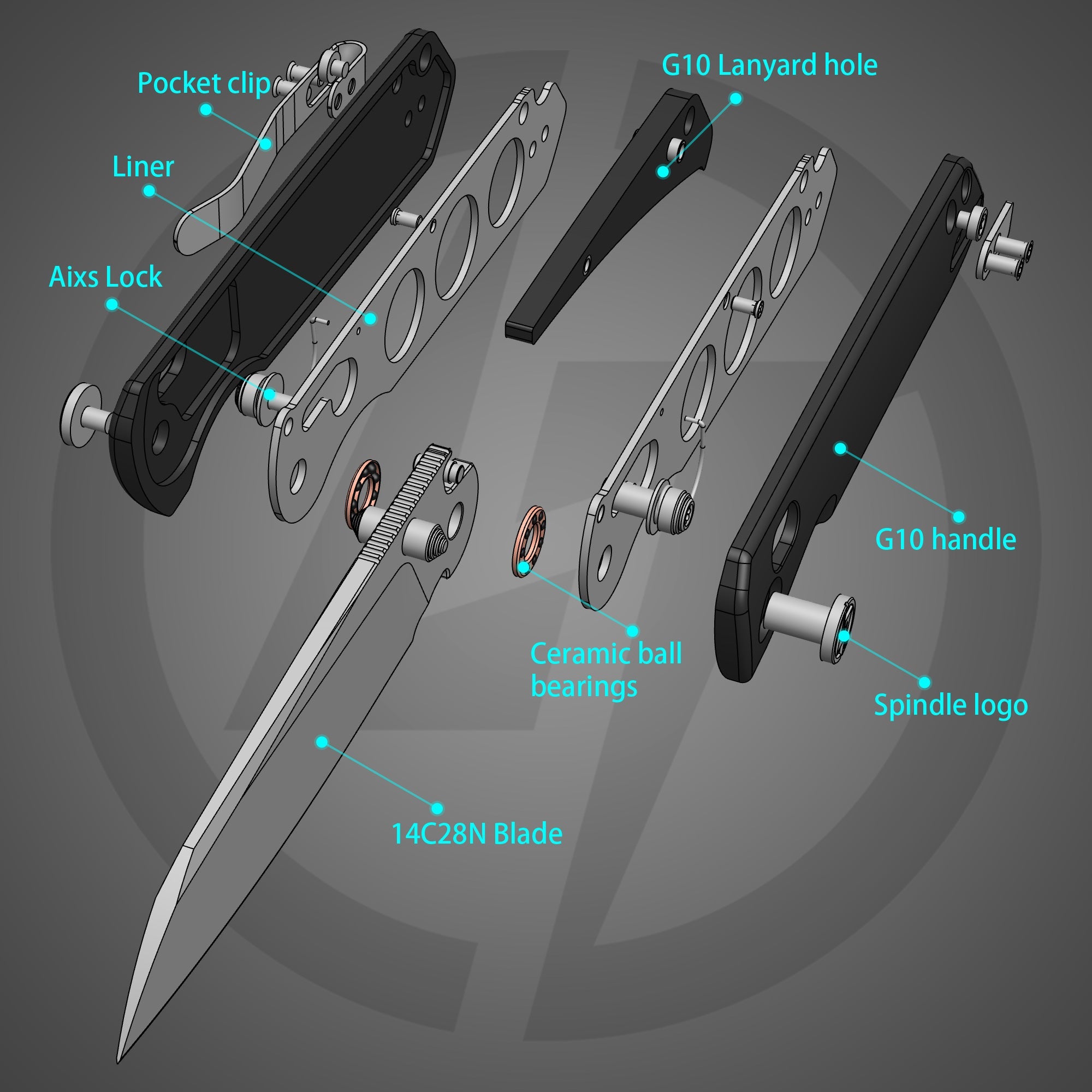 King Penguin G062 Folding Knife （3.35''+14C28N+Carbon fiber surface G10 Handle）-Crossbar Lock-Thumb Stud-Olitans