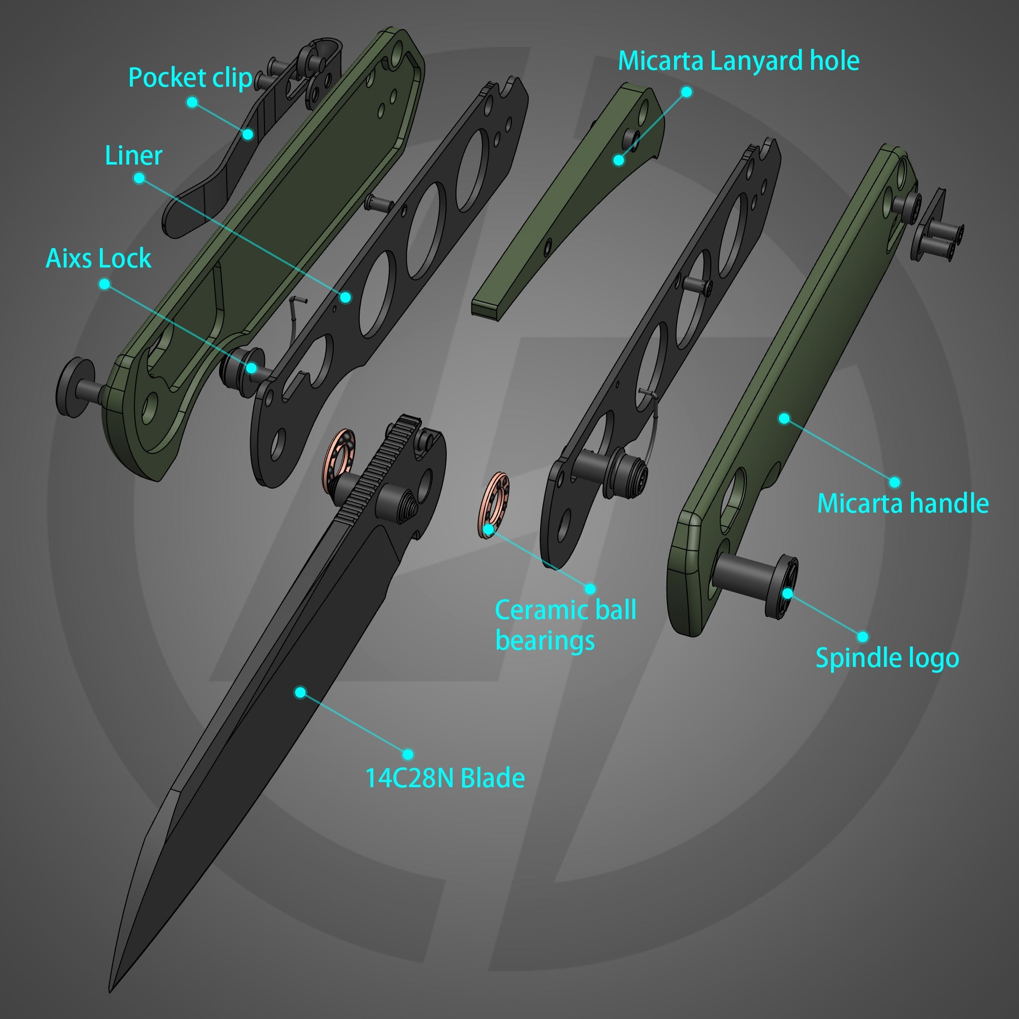 King Penguin G062 Folding Knife （3.35''+14C28N+Carbon fiber surface G10 Handle）-Crossbar Lock-Thumb Stud-Olitans