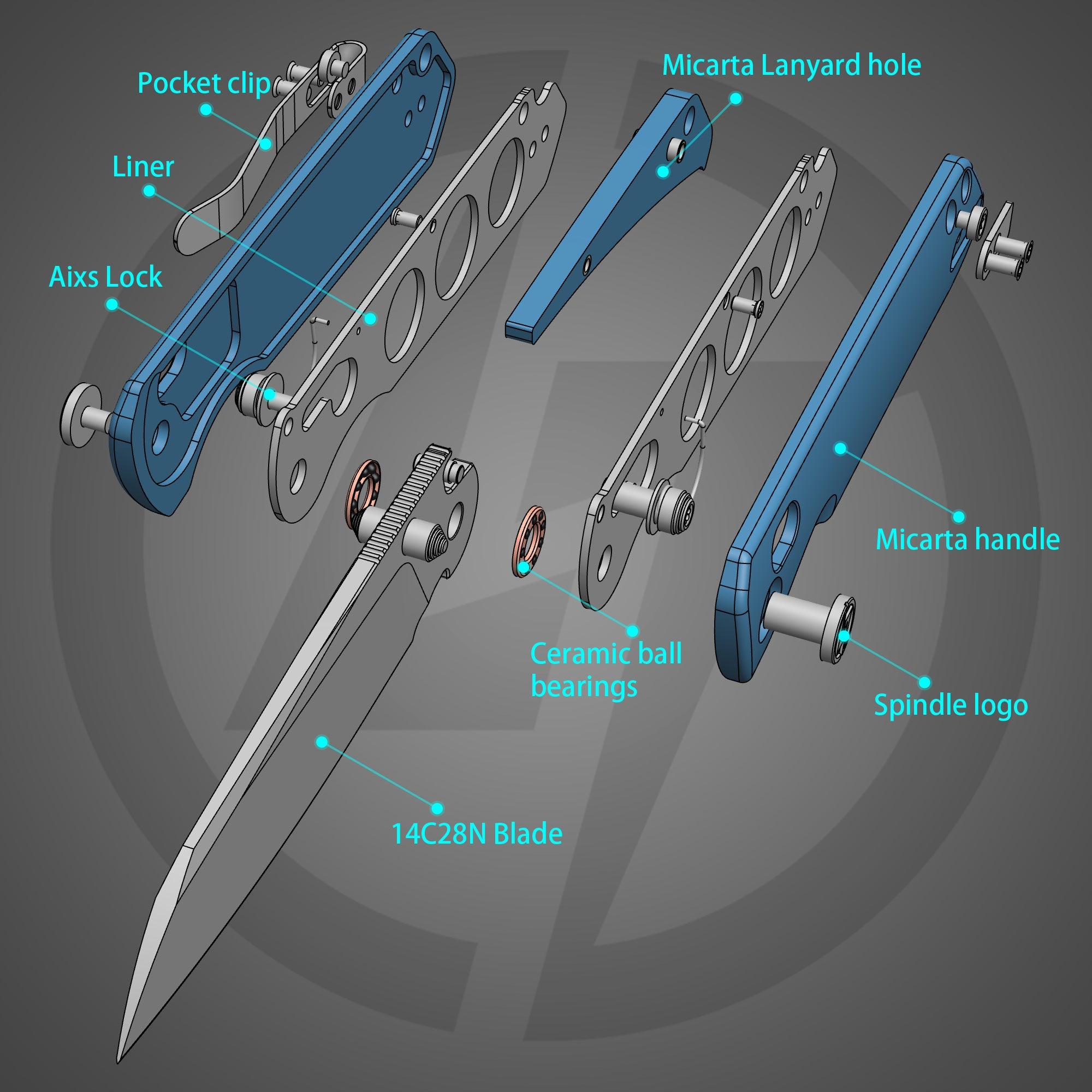 King Penguin G062 Folding Knife （3.35''+14C28N+Carbon fiber surface G10 Handle）-Crossbar Lock-Thumb Stud-Olitans