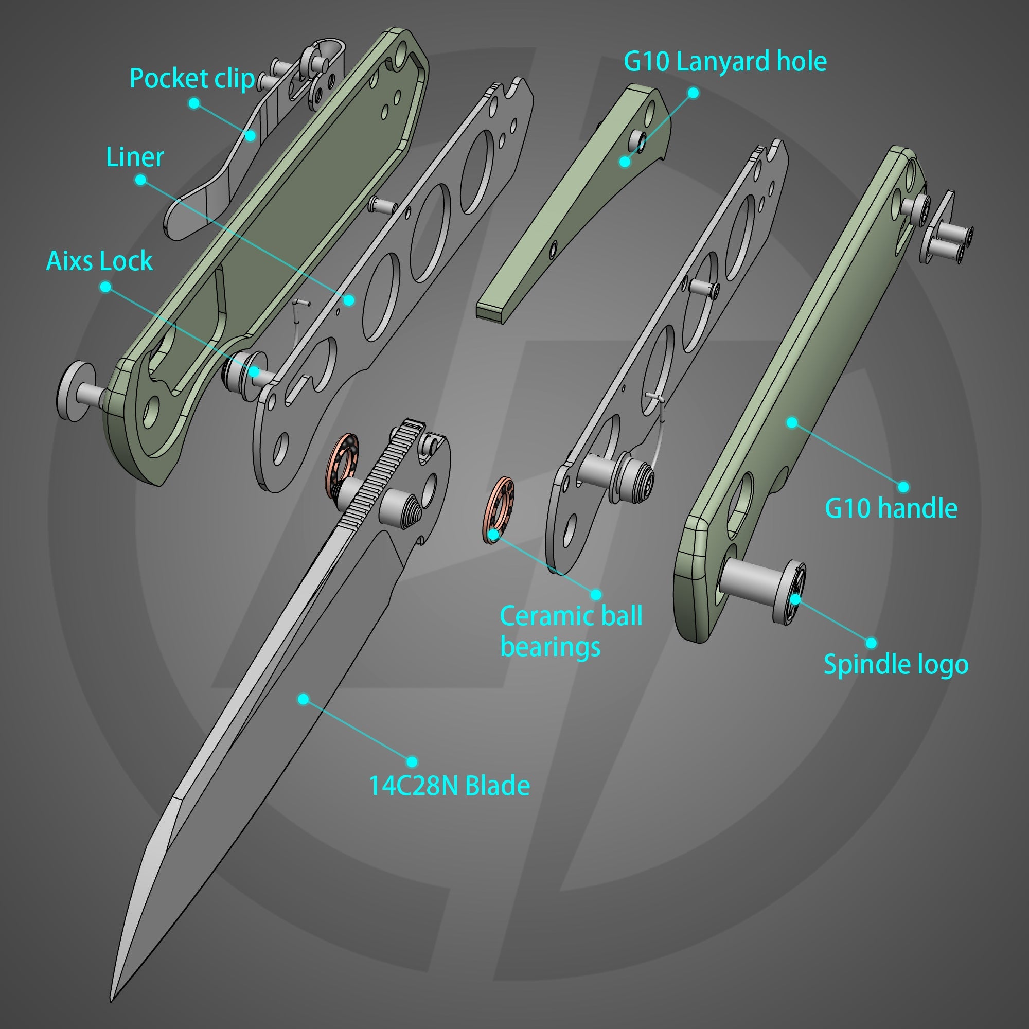 King Penguin G062 Folding Knife （3.35''+14C28N+Carbon fiber surface G10 Handle）-Crossbar Lock-Thumb Stud-Olitans