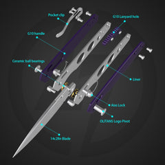 Youth Bird Pocket Knife（3''+14C28N+G10）-Crossbar Lock-Thumb stud-G053