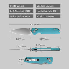 Youth Bird Pocket Knife（3''+14C28N+G10）-Crossbar Lock-Thumb stud-G053