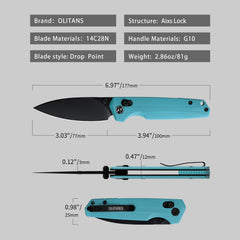 Youth Bird Pocket Knife（3''+14C28N+G10）-Crossbar Lock-Thumb stud-G053
