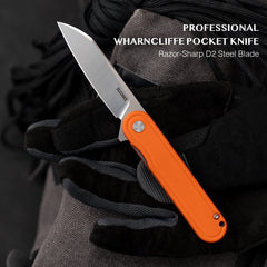 Rocket Wharncliffe Flipper Knife (2.76"-D2 Blade-G10)-G067