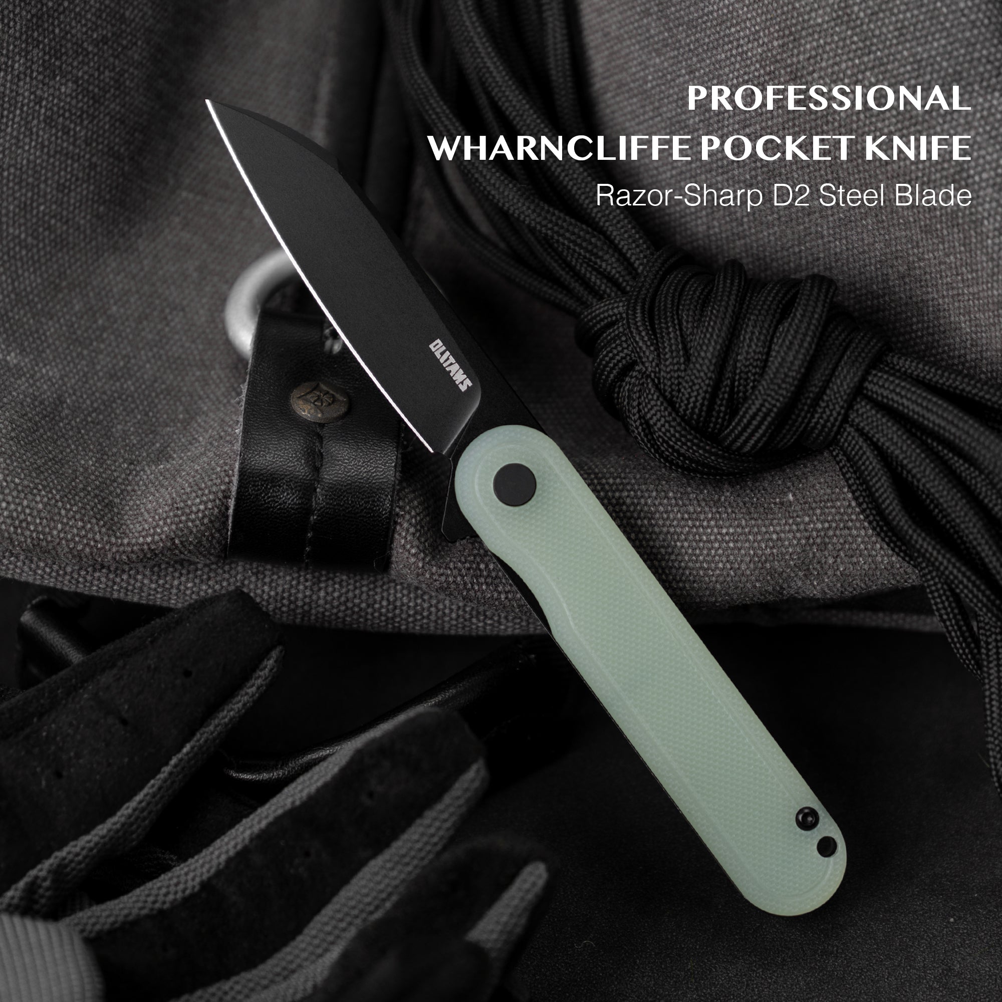 Rocket Wharncliffe Flipper Knife (2.76"-D2 Blade-G10)-G067