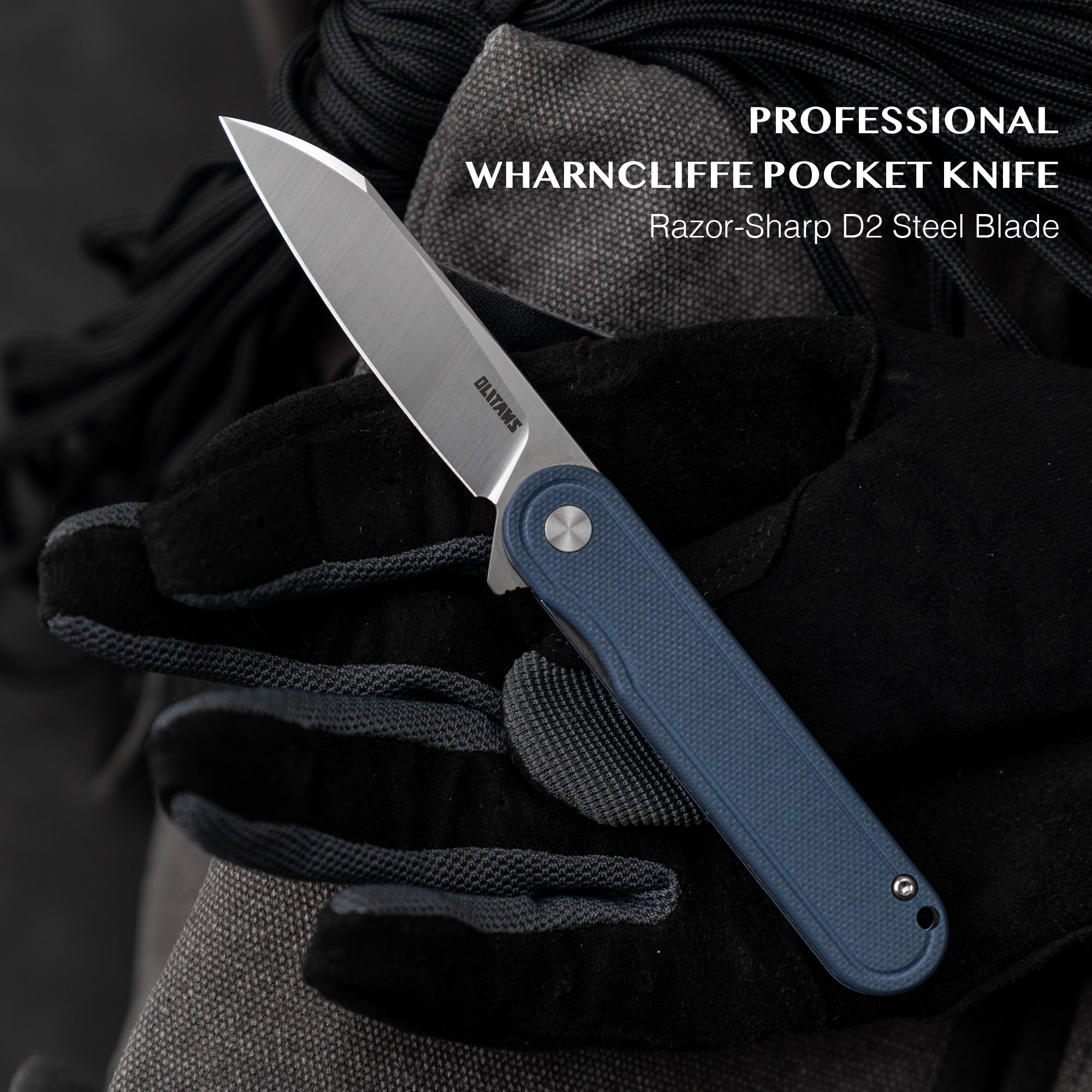 Rocket Wharncliffe Flipper Knife (2.76"-D2 Blade-G10)-G067