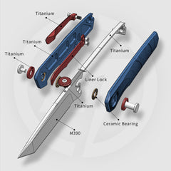 Stealth II T069 Folding Knife – (3.31" Tanto + Böhler M390 + Titanium + Cerakote) – OLITANS