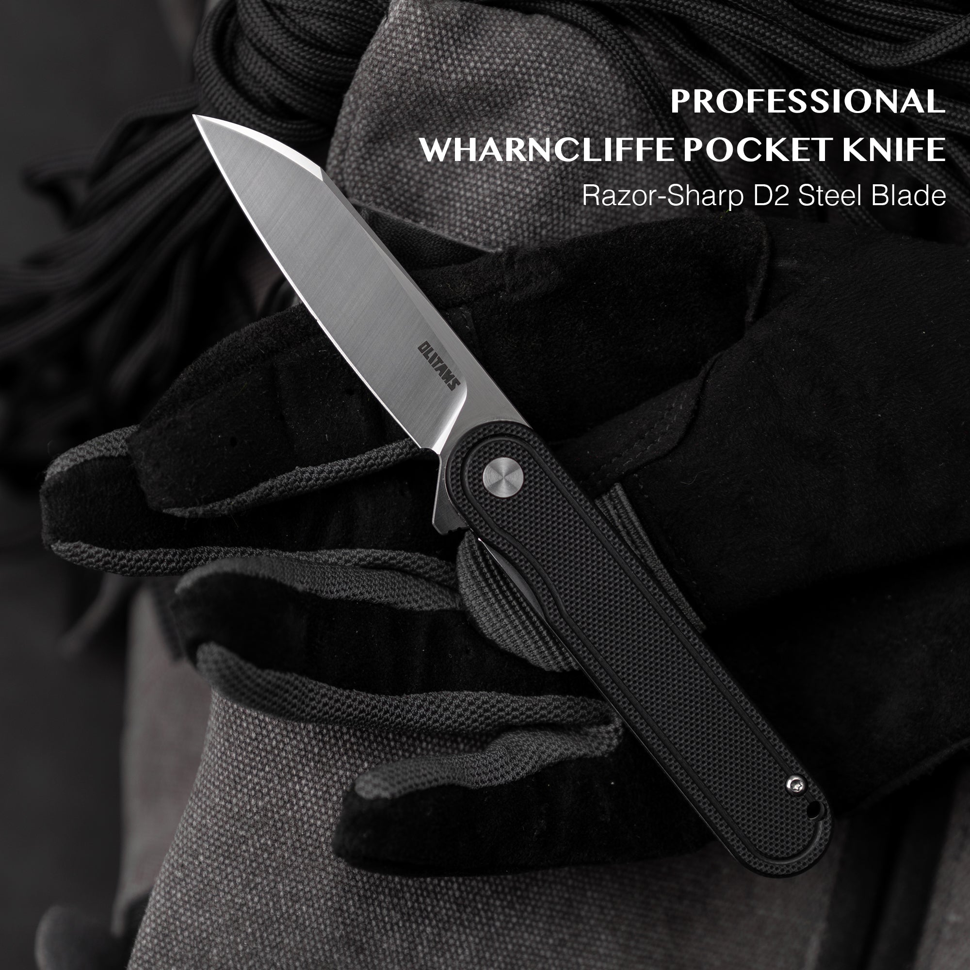Rocket Wharncliffe Flipper Knife (2.76"-D2 Blade-G10)-G067