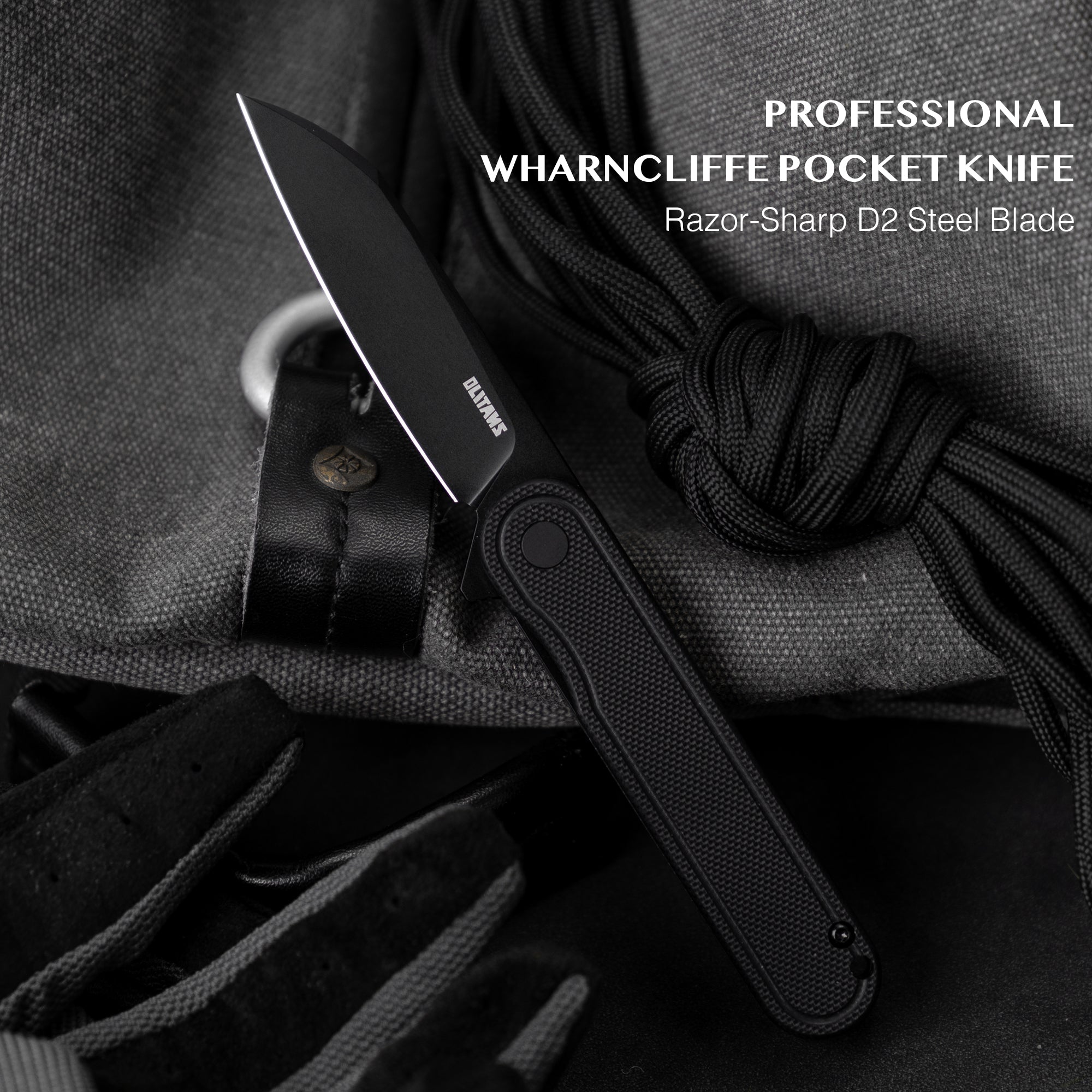 Rocket Wharncliffe Flipper Knife (2.76"-D2 Blade-G10)-G067