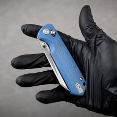 King Penguin G062 Folding Knife （3.35''+14C28N+Carbon fiber surface G10 Handle）-Crossbar Lock-Thumb Stud-Olitans