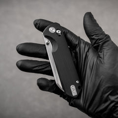 King Penguin G062 Folding Knife （3.35''+14C28N+Carbon fiber surface G10 Handle）-Crossbar Lock-Thumb Stud-Olitans