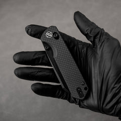 King Penguin G062 Folding Knife （3.35''+14C28N+Carbon fiber surface G10 Handle）-Crossbar Lock-Thumb Stud-Olitans