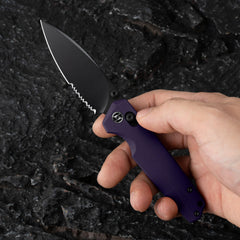 Youth Bird Serrated Pocket Knife （3''+14C28N+G10）-Crossbar Lock-Thumb stud-G053