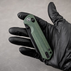 King Penguin G062 Folding Knife （3.35''+14C28N+Carbon fiber surface G10 Handle）-Crossbar Lock-Thumb Stud-Olitans