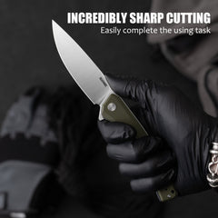 Maximus Pocket Knife Liner Lock(3.5"-D2 Blade-G10 Handle)-G066