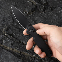 Youth Bird Serrated Pocket Knife （3''+14C28N+G10）-Crossbar Lock-Thumb stud-G053
