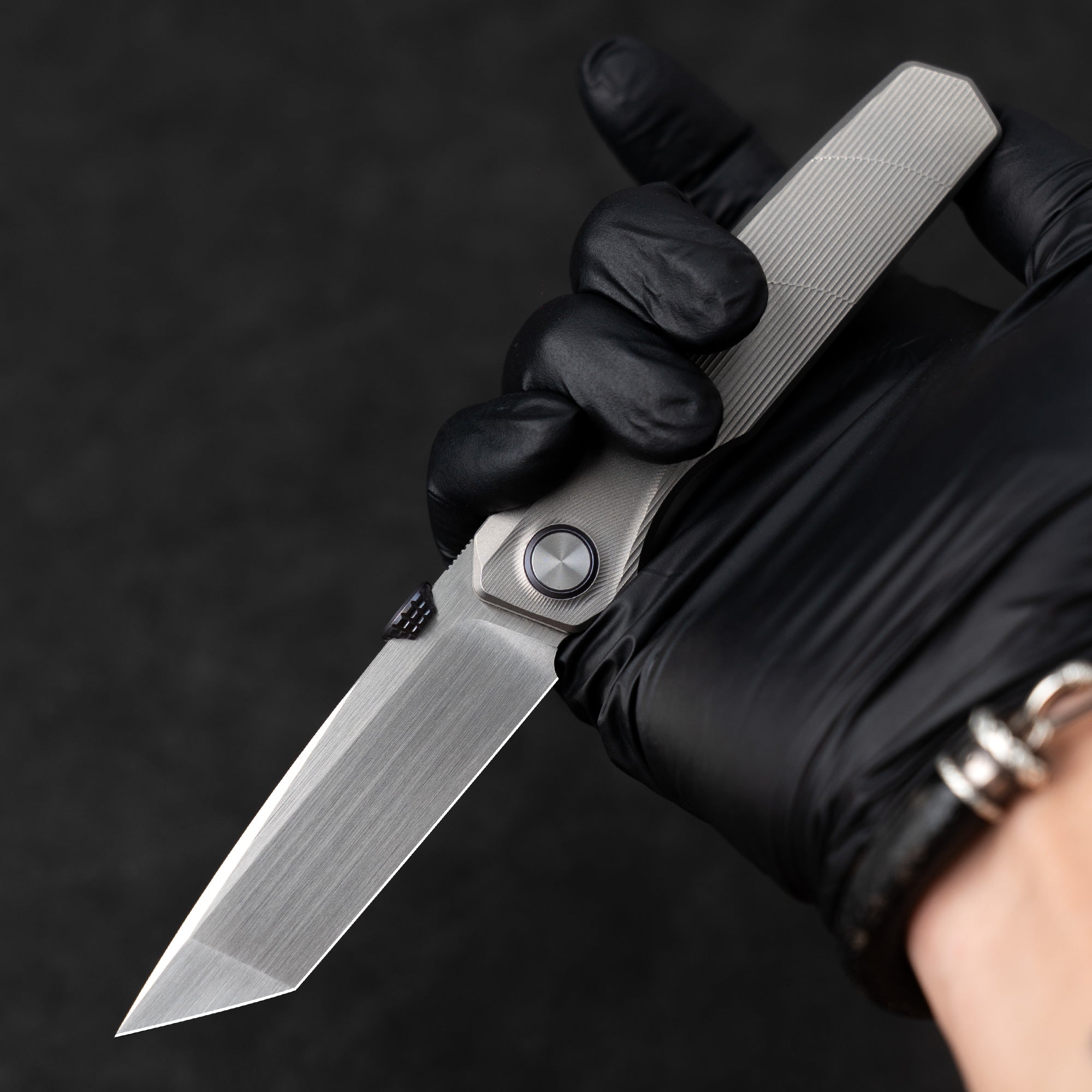 Stealth II T069 Folding Knife – (3.31" Tanto + Böhler M390 + Titanium-Brushed) – OLITANS