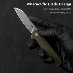 Rocket Wharncliffe Flipper Knife (2.76"-D2 Blade-G10)-G067