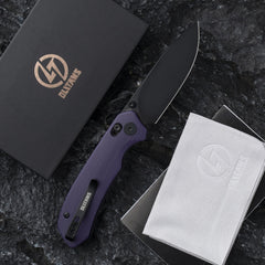 G031 Folding Camping Knife, Crossbar Lock Folding Pocket Knife, 3.3" 14C28N Sandvik Blade for Hiking, EDC 4.5oz