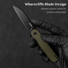 Rocket Wharncliffe Flipper Knife (2.76"-D2 Blade-G10)-G067