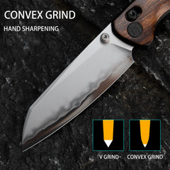 Imperial Penguin Folding Knife(3.35''+SLD Magic+Bovine bone)-crossbar lock-thumb stud-M060