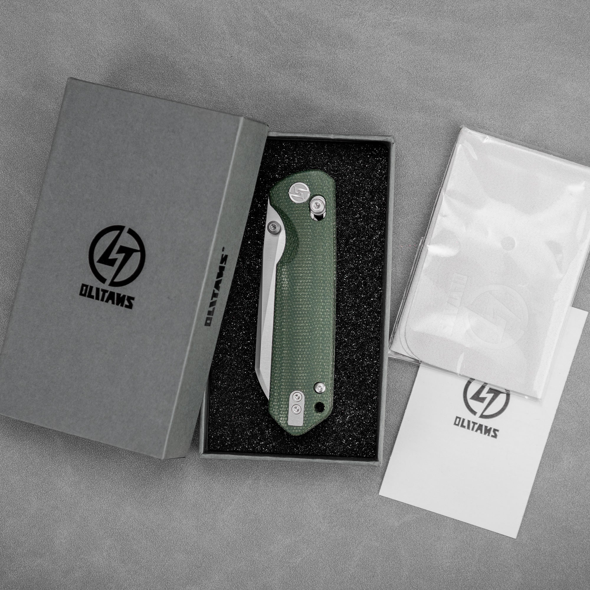 King Penguin G062 Folding Knife （3.35''+14C28N+Carbon fiber surface G10 Handle）-Crossbar Lock-Thumb Stud-Olitans