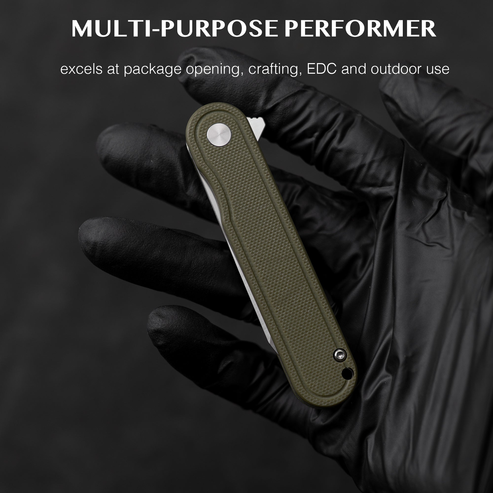 Rocket Wharncliffe Flipper Knife (2.76"-D2 Blade-G10)-G067
