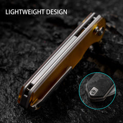 Imperial Penguin Folding Knife(3.35''+SLD Magic+Ironwood )-crossbar lock-thumb stud-M060