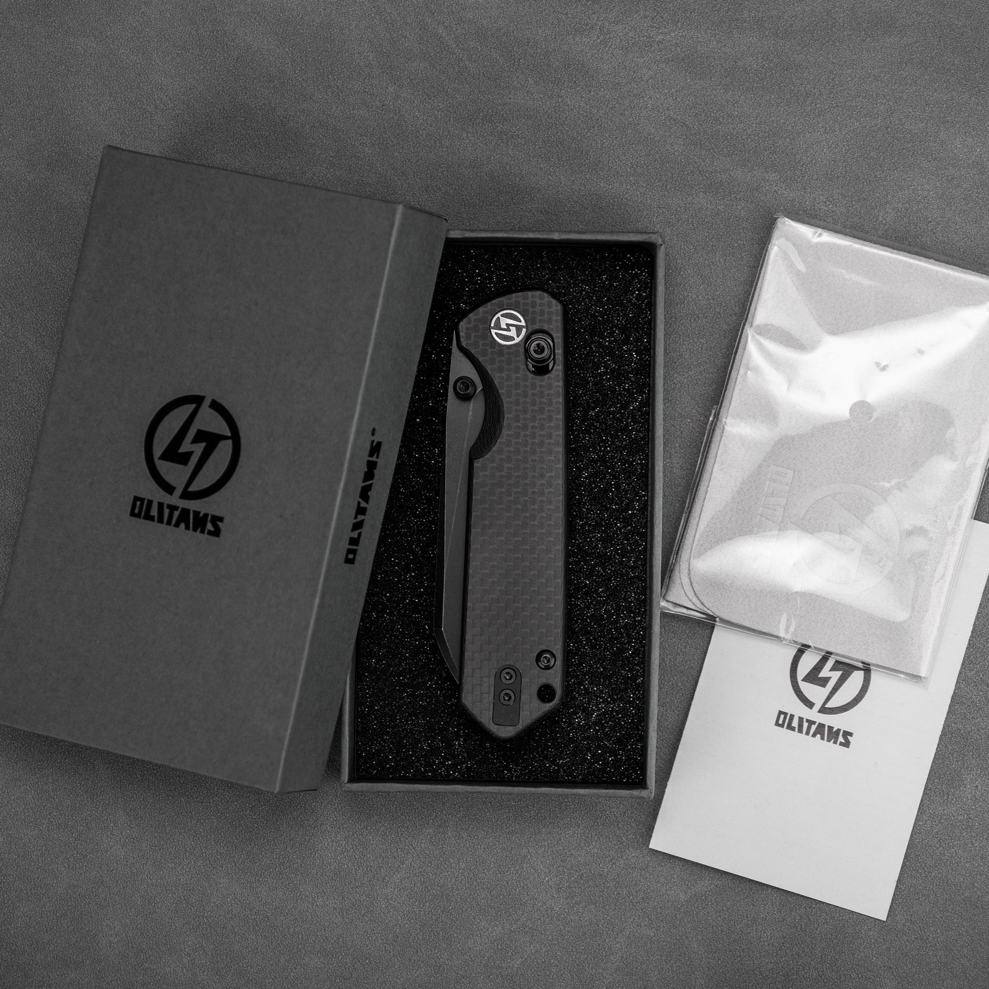 King Penguin G062 Folding Knife （3.35''+14C28N+Carbon fiber surface G10 Handle）-Crossbar Lock-Thumb Stud-Olitans