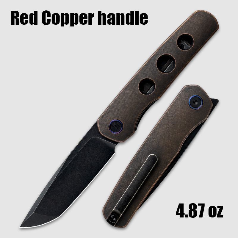 OLITANS T054 Folding Knife Bohler M390 Blade Titanium Handle/Red Copper Handle