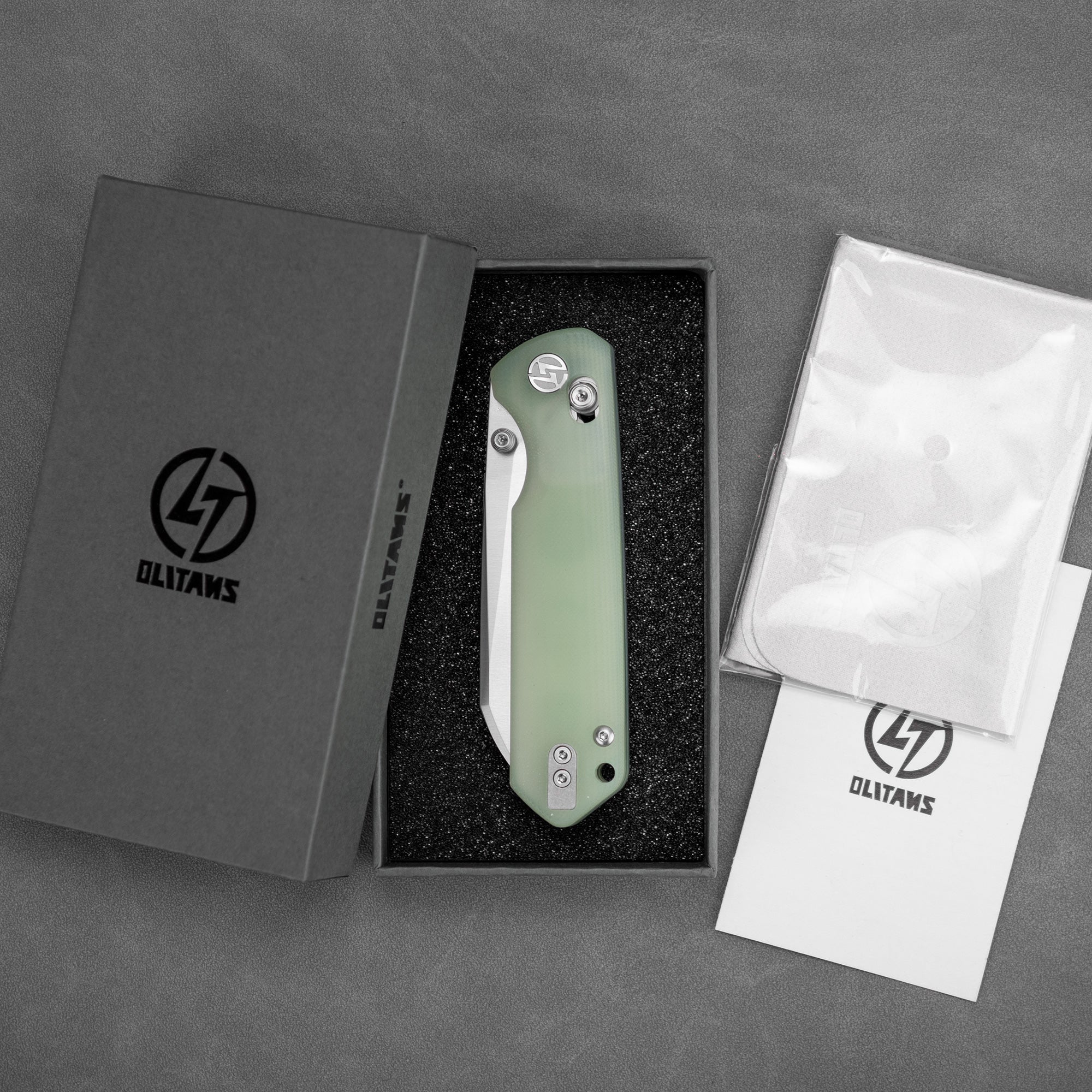King Penguin G062 Folding Knife （3.35''+14C28N+Carbon fiber surface G10 Handle）-Crossbar Lock-Thumb Stud-Olitans