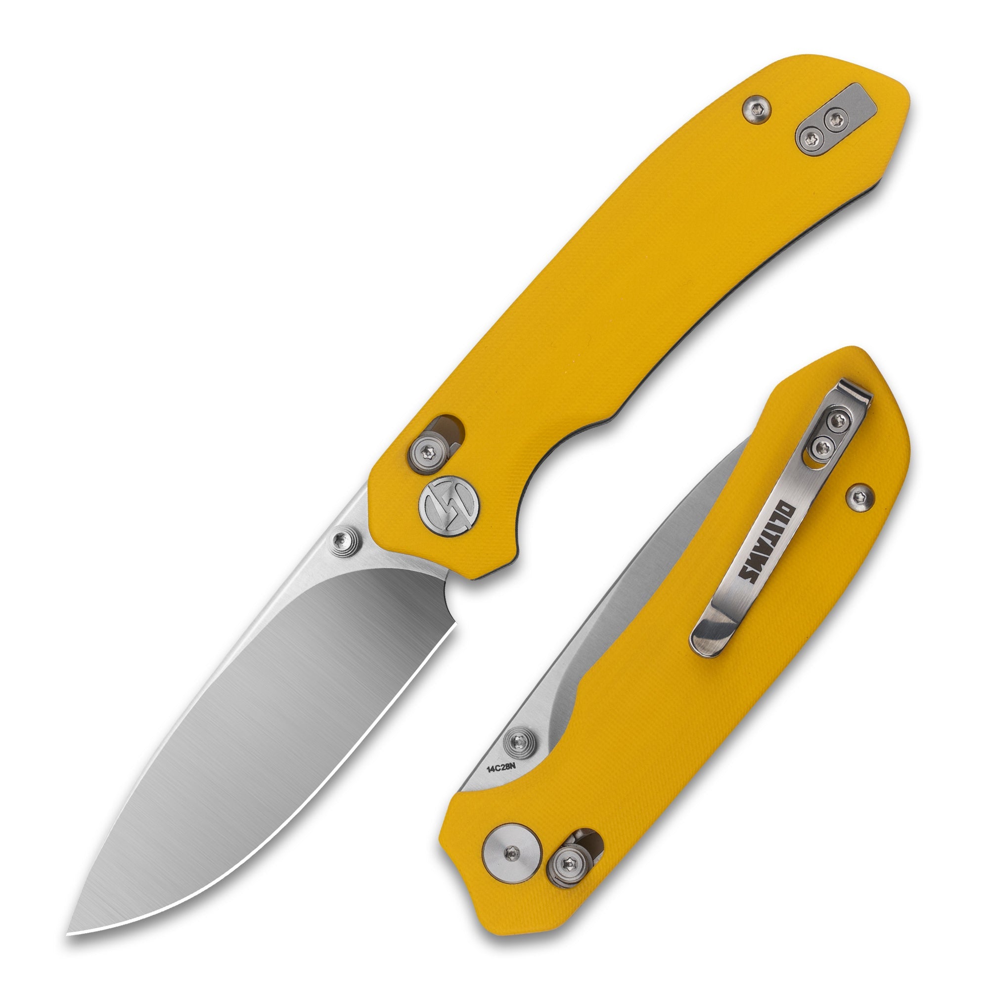 G031 Folding Camping Knife, Crossbar Lock Folding Pocket Knife, 3.3" 14C28N Sandvik Blade for Hiking, EDC 4.5oz