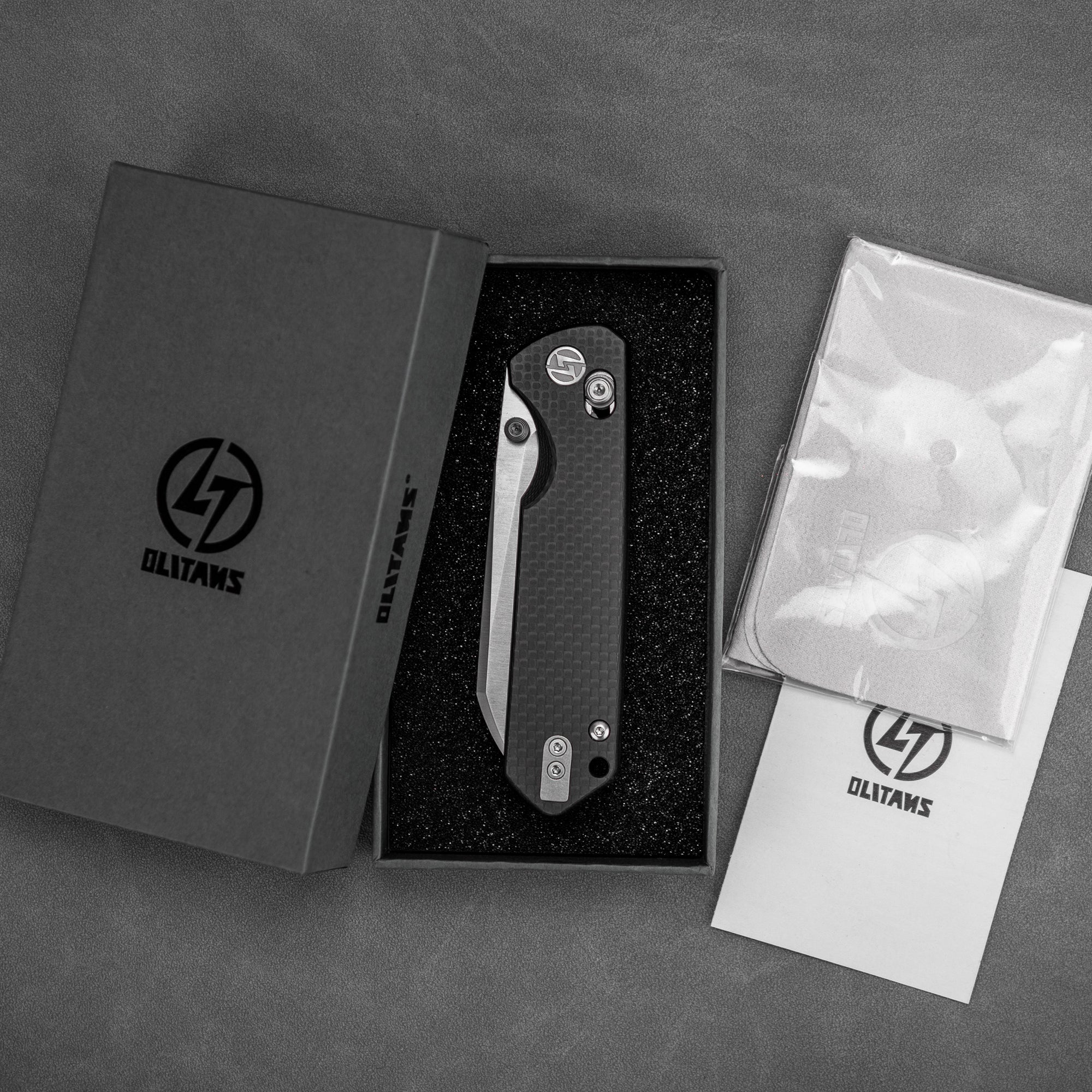 King Penguin G062 Folding Knife （3.35''+14C28N+Carbon fiber surface G10 Handle）-Crossbar Lock-Thumb Stud-Olitans