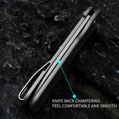 Rocket Pocket Knife（2.76'' D2 Blade+Titanium）Secure Frame Lock-Flipper-T025