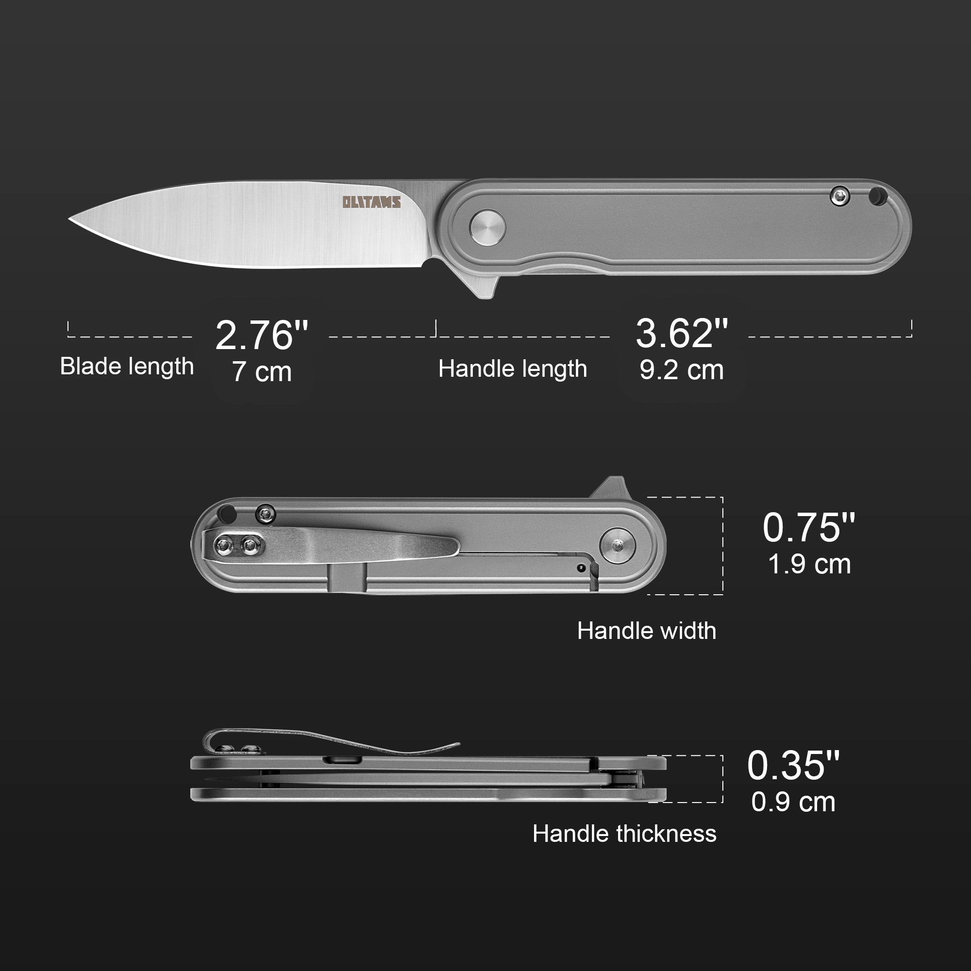 Rocket Pocket Knife（2.76'' D2 Blade+Titanium）Secure Frame Lock-Flipper-T025