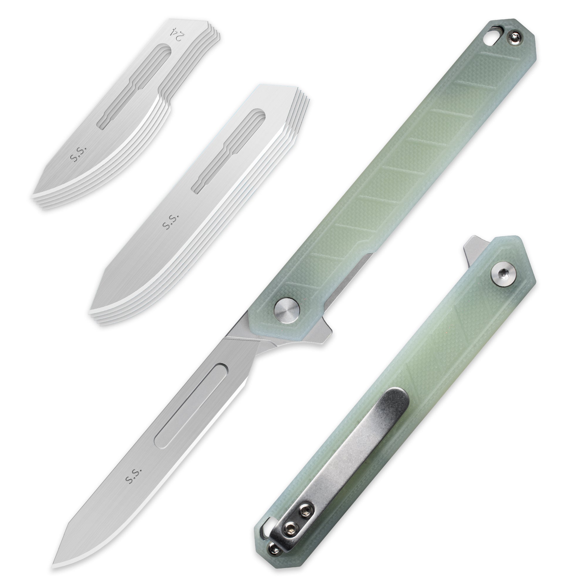 G046 Mecha Folding Sacalpel Knife G10 handle suitable for #24 & #60 Blade