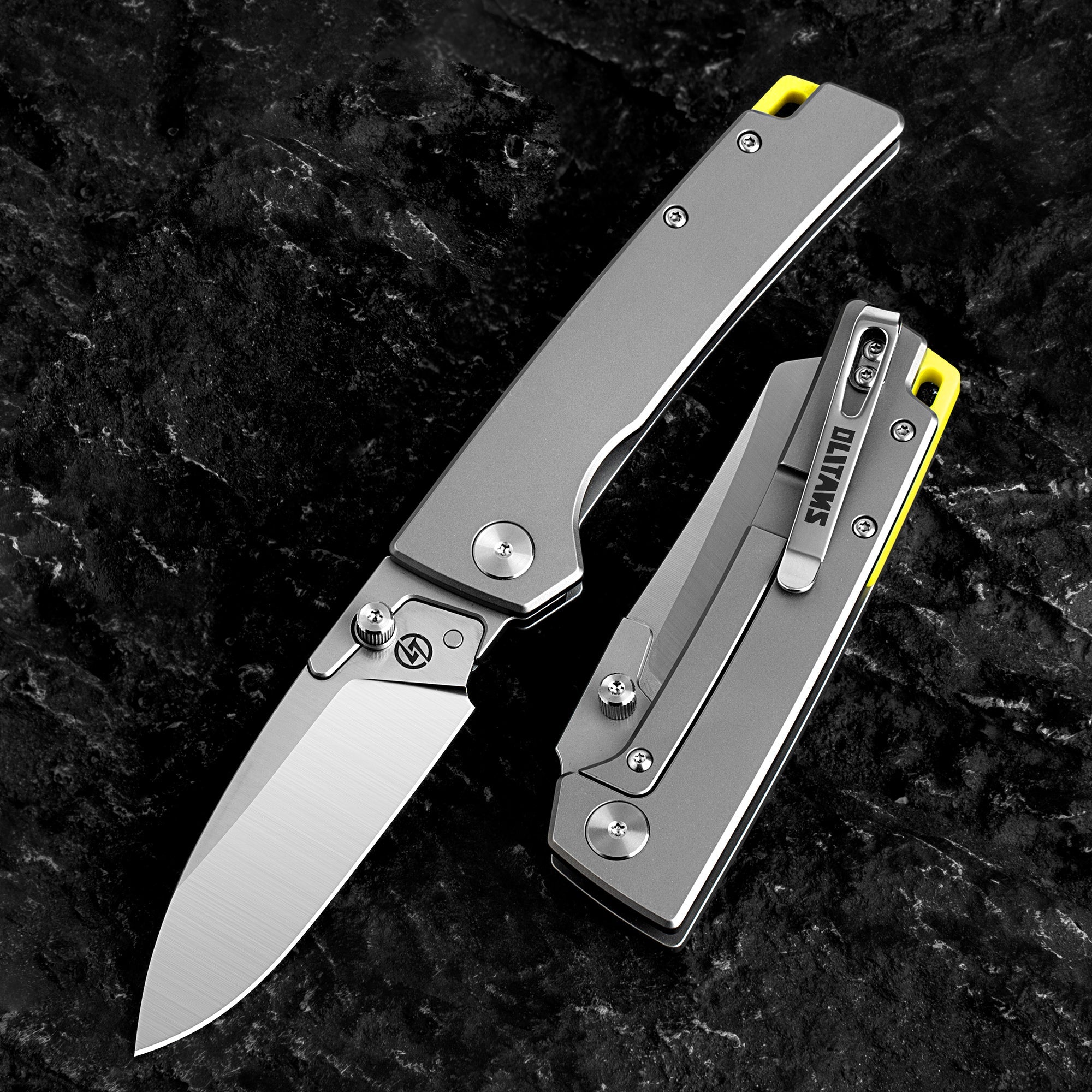 Folding Camping Knife（3.0''+9Cr18Mov+Titanium）-Frame Lock-Thumb Stud-T024