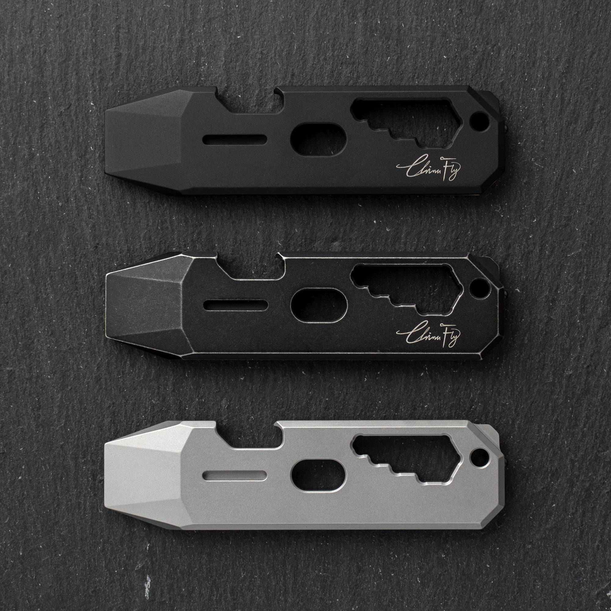 T042 Cyber Bison EDC Pry Bar Titanium Alloy Multitool(Silver Sandblasted)
