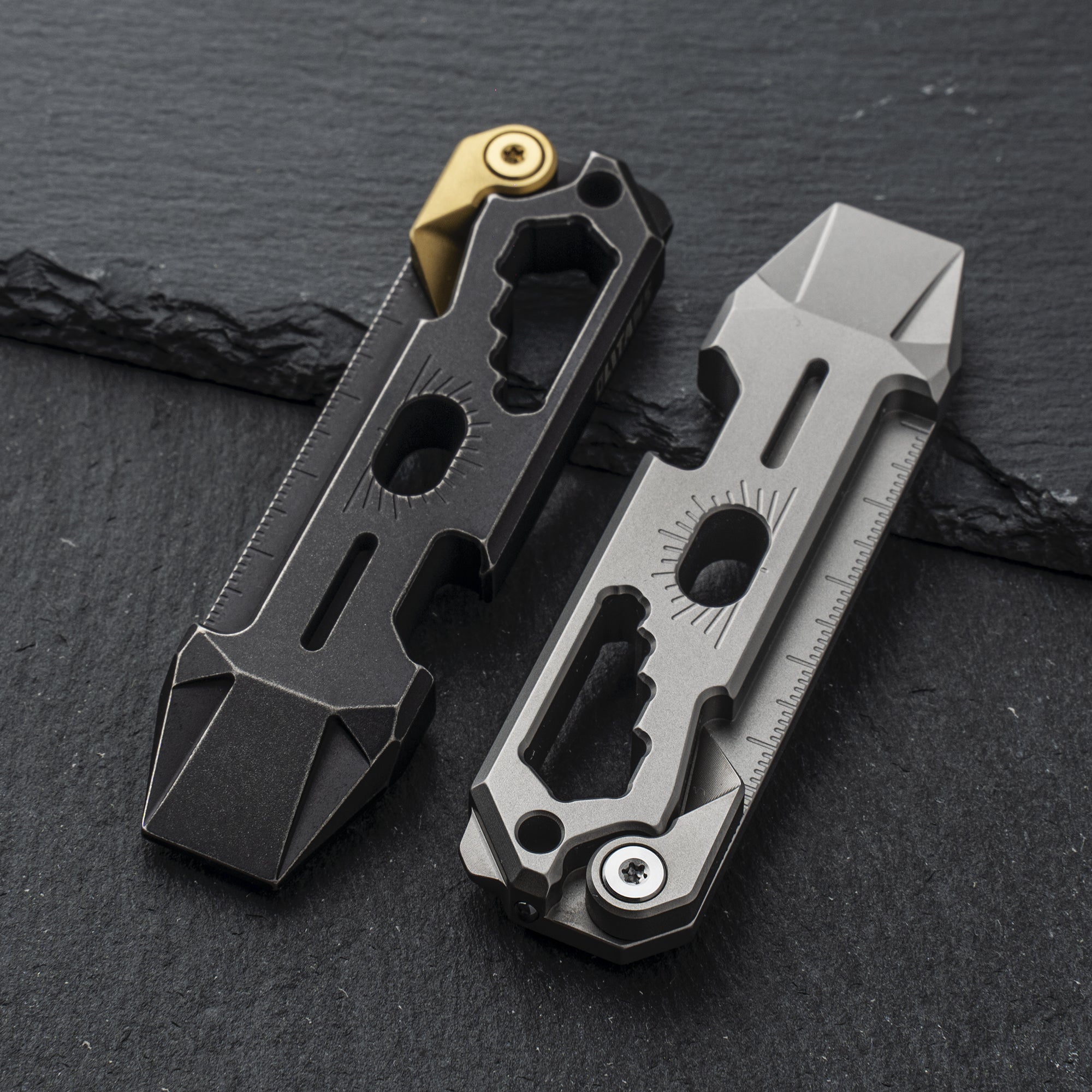 T042 Cyber Bison EDC Pry Bar Titanium Alloy Multitool(Silver Sandblasted)